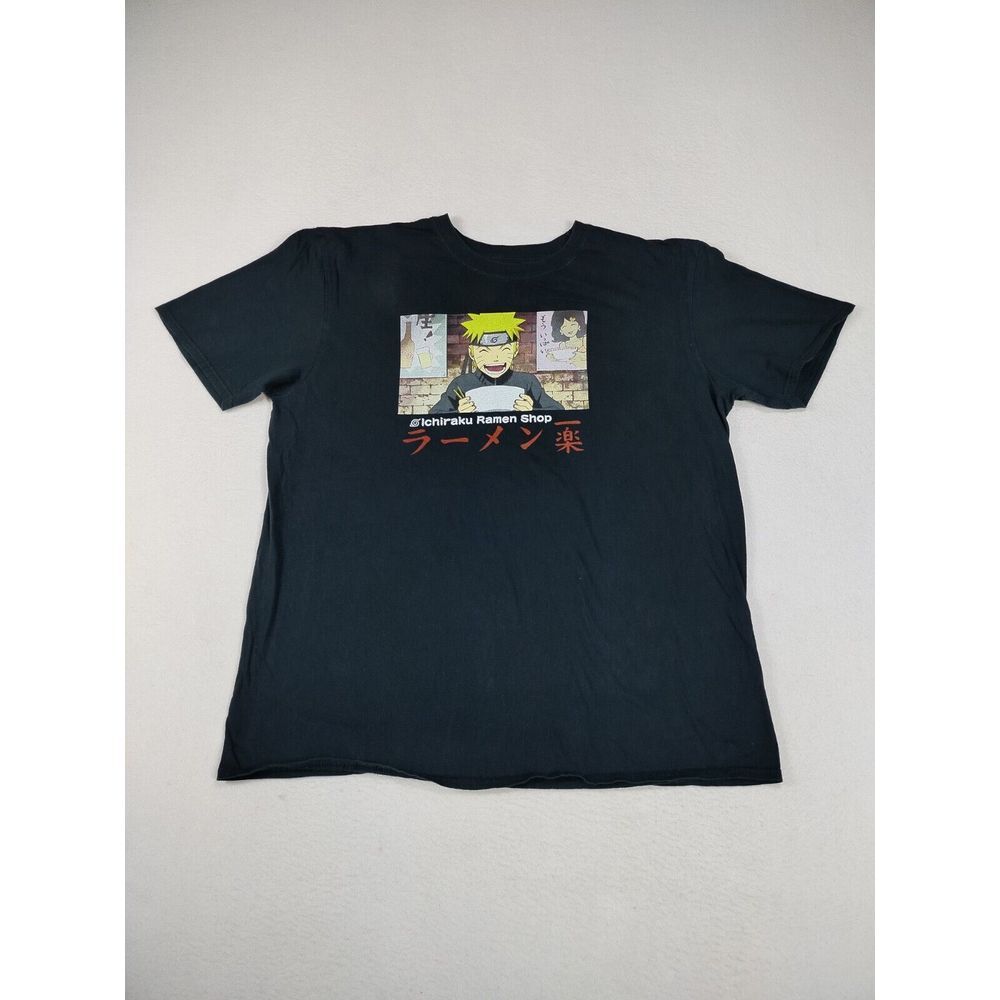 Naruto Shippuden Shirt Men's XL Black Anime Ichiraku Ramen Shop Shonen Jump
